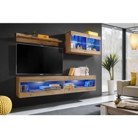 Meuble Tv Komodee Tivoli Set6 - Led Bleues - Espace Ouvert Wotan Wotan 35 X 200 X 195 Cm