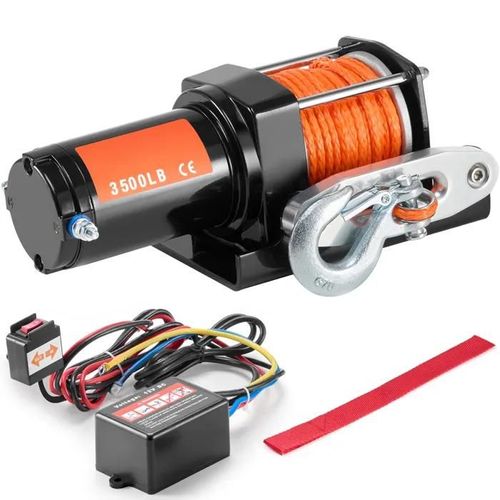 Treuil Électrique-Duoku-12 V Cc-3500 Lb-Remorquage Vtt/Utv-Corde 39 Pi-Guide-Étanchéité Ip55-Télécommande Filaire-Pour Bateau
