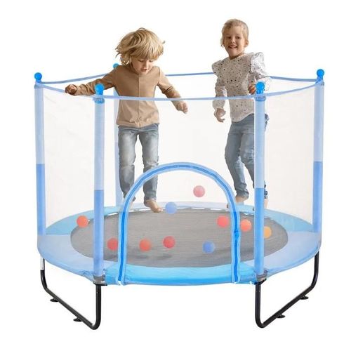 Trampoline -Duoku- Pour Enfants 60"- Mini D'intérieur Et D'extérieur - Avec Filet De Sécurité Et Panier De Basket-Ball