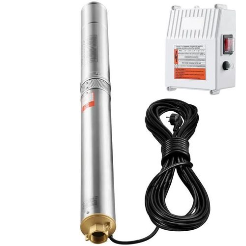 Pompe Submersible pour Puits Profonds-Duoku-1500 W-9,8 m³/h-108 m de Hauteur-Acier Inoxydable