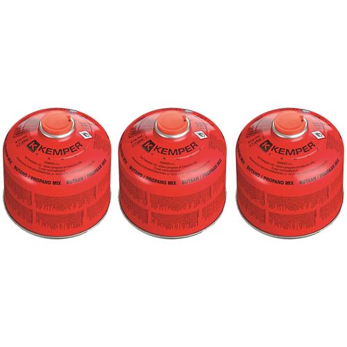 Pack 3 Cartouches de gaz 230g Propane/Butane 7/16 Rechaud camping Resistant basses temperatures EN417 KEMPER