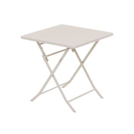 Salon De Jardin Carré En Métal Greensboro 70 X 70 Cm Argile Avec 2 Chaises - Hespéride