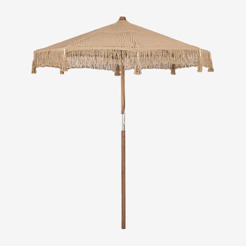 Parasol Tongariki En Teck Et Coton Ø220 Cm