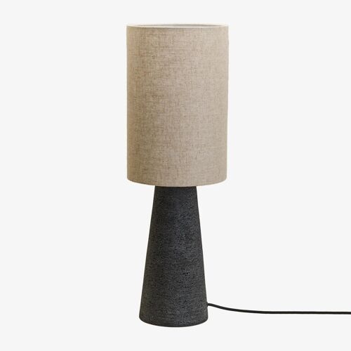 Lampe De Table En Lin Et Fibre De Verre Loana Noir