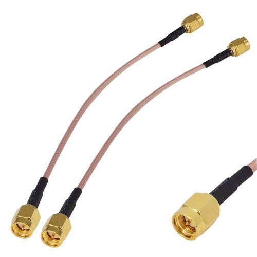 Adaptateur d'Antenne WiFi Câble SMA Connecteur Coaxial SMA Mâle à SMA Mâle Câble Coaxial RG316 pour Câble d'Antenne Coaxial,Rallonge de 15 cm,Lot de 2