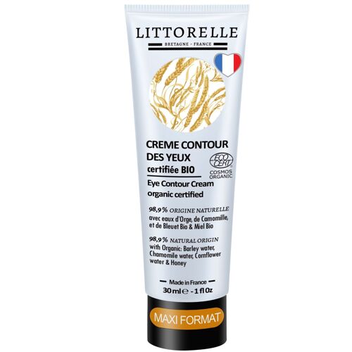 Crème Contour Des Yeux A L'eau D'orge Bio ? Soin Anti-Cernes, Anti-Poches, Anti-Rides - - Certifie Bio ? Fabrique En France 