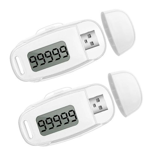 2pcs 3d Podomètre Compteur De Pas Pour La Marche Usb Rechargeable Step Tracker Avec Clip Amovible Et La