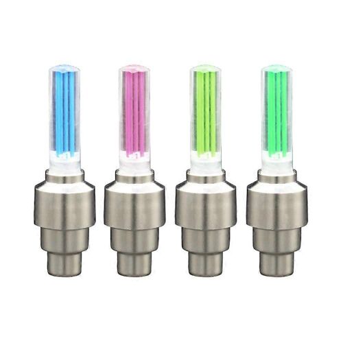 Lumière De Vélo Sans Batterie Vélo De Route De Montagne Lumières De Vélo Pneu Pneu Valve Caps Roues Rayons Led