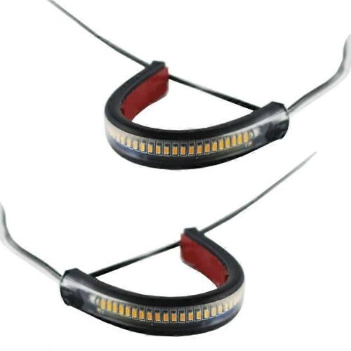 Flexible Switchback Bicolore Blanc & Moto Led Fourche Clignotant Drl Feu De Jour Wa