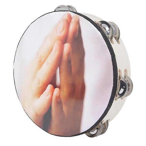 8 Pouces Double Rangée Jingle Tambourin Cloche Cloche Clap Tambour Cloche Instrument De Percussion - Prier À La Main