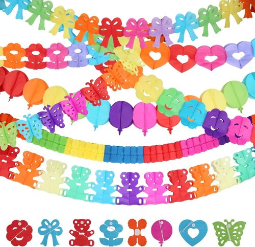 ChicSlick-8 Pièces Guirlande Papier, Guirlande Anniversaire Pour Rem De Diplôme, Anniversaire, Mariage, Carnaval, Fête, Baby Shower, Banderole[X1335]