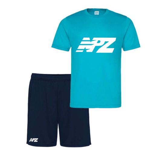 Ensemble Maillot Et Short De Football Npz Enfant Bleu Turquoise