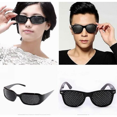 Lunettes À Grille / Lunettes À Trou Pour L'entraînement Des Yeux Et La Relaxation,4 Pcs