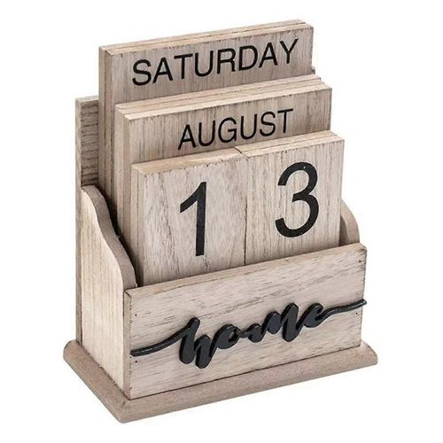 Calendrier Perpétuel En Bois Vintage Bloc De Bois Calendrier Pour Bureau À Domicile Accessoires De Bureau Semaine Mois D