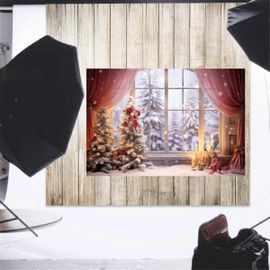 Toile De Fond Noël Toile Fond Hiver 2,4x1,8m - Pays Des Merveilles Neige, Forêt - Photo Noël, Studio - Décoration Fête Fond De Toile Noel