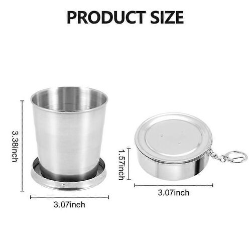 Coupe Pliante Coupe Télescopique Coupe Rétractable Sports Randonnée Camping 240ml Porte-Clés
