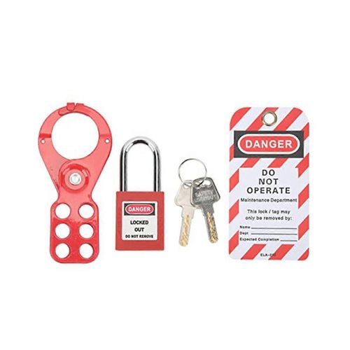 Jeu de cadenas de moraillons,kit d'étiquetage de verrouillage Conception à 6 trous Sécurité inviolable pour équipement industriel