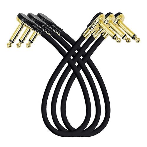 Guitare Patch Cable Effet Pédale Patch Cordons 1/4 Pouce Angle Droit Profil Bas Pancake Design Pour Eff