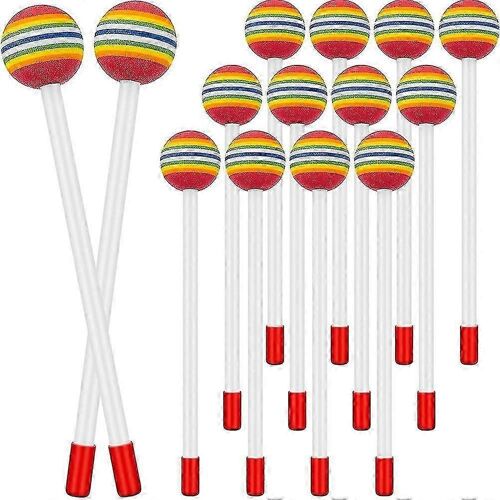 Lot De 14 Baguettes De Batterie Rondes En Plastique En Forme De Sucette,Idéales Pour Les Percussions,...