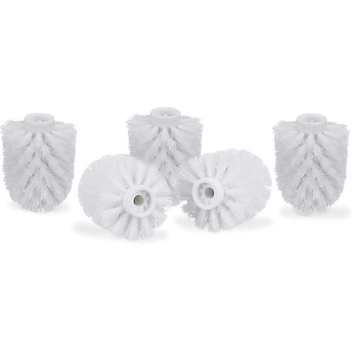 Lot de 5 têtes de brosse WC, brosses WC en vrac, fil de 9,5 mm, tête de brosse de rechange diamètre 7 x 9 cm, blanc