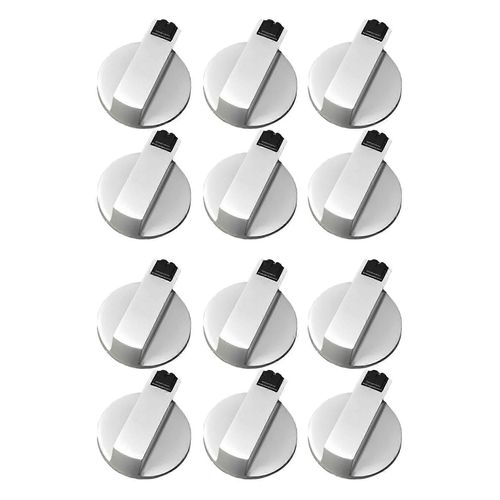 Boutons de cuisinière,bouton 12Pcs,alliage 6mm universel argent cuisinière à gaz Boutons de commande Adaptateurs
