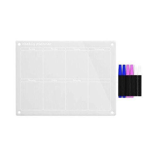 Calendrier Effaçable À Sec,Tableau Magnétique,Calendrier De Réfrigérateur,Tableau Blanc En Acrylique,Planificateur Hebdomadaire Transparent