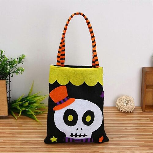 Sacs de bonbons d'Halloween avec poignées Seau de rangement de bonbons citrouille Ghost Candy Bag Tote Bag Halloween décorations accessoires B