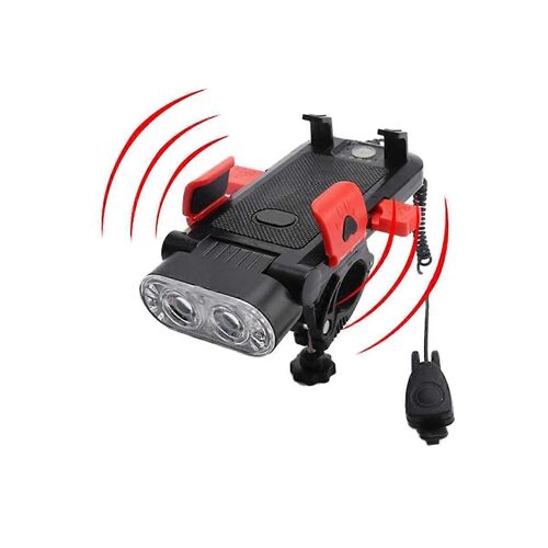 Lumières De Vélo 4-En-1 Avec Support De Téléphone Portable Charge Trésor Vélo Phares Support De Montagne