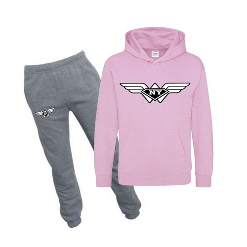 Jogging Enfant New York Fashion Fille Rose Clair Et Gris (Npz)