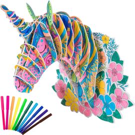 Puzzle à colorier 3D, Loisirs créatifs, Cadeau pour Adultes et Enfants, Meilleur Anniversaire pour Filles et garçons - Licorne