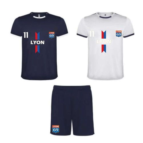 Ensemble Short Avec Lot De 2 Tee Shirt Lyon Bleu Et Blanc Homme (Taille Xxl,Couleur Bleu)
