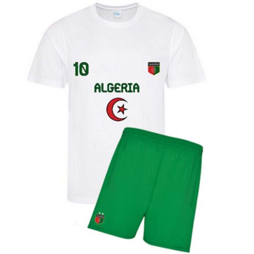 Ensemble De Foot Maillot Et Short Algérie Enfant Blanc (Taille 12/13 Ans,Couleur Blanc)