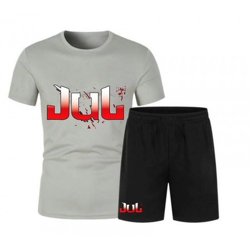 Ensemble Tee Shirt Et Short Personnalisé De Jul Homme Gris (Taille L,Couleur Gris)