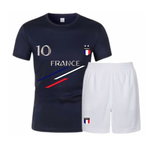 Ensemble Football Homme - Tee-Shirt Et Short Style France (Taille S,Couleur Bleu)
