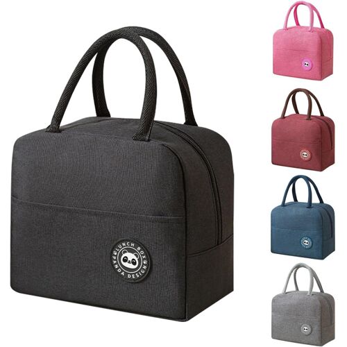 Sac Isotherme Repas, 7.9l Lunch Box Isotherme Épaissir, Sac Lunch Box, Lunch Bag Isotherme Pour Femmes, Hommes, Enfants, École E Bureau (Noir)