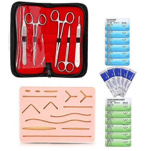 Kit De Suture Complet Pour Les Étudiants, Y Compris Le Tampon De Suture En Silicone Et Le Kit De Suture D'entraînement D'outil De Suture 