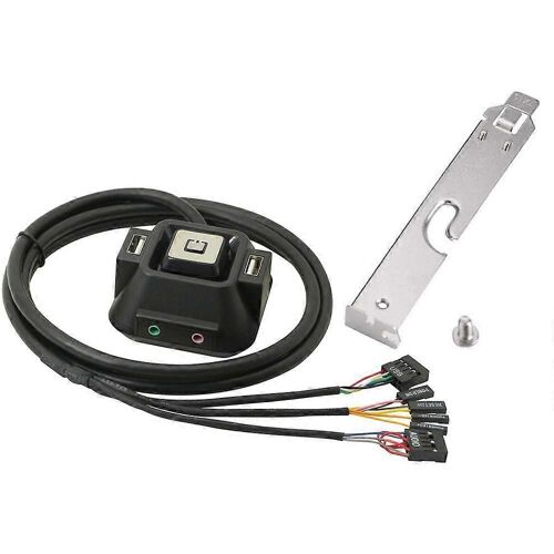 Commutateur de boîtier d'ordinateur de bureau,Commutateur de bouton de réinitialisation du disque dur avec deux ports USB,Bouton d'alimentation,Ports audio f