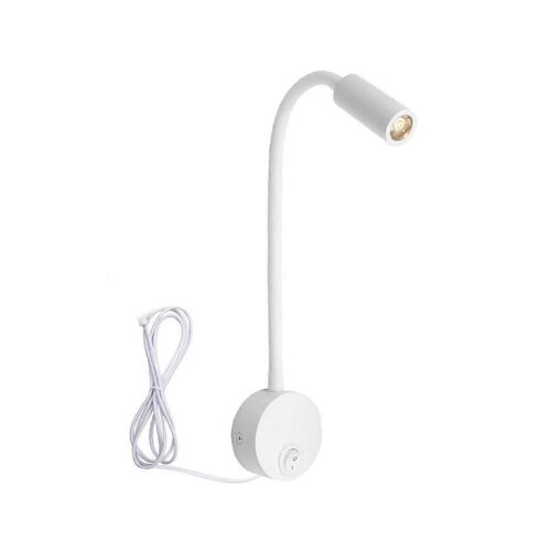 Lampe de lecture murale Lampe murale Tuyau lampe de chevet Contrôle de l'interrupteur Lampe murale de style minimaliste (Whi