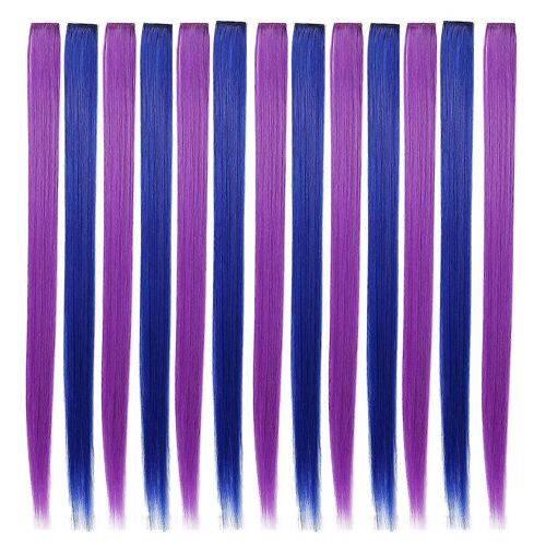 Lot De 13 Extensions Capillaires Synthétiques À Clipser,Mèches Colorées,55 Cm 