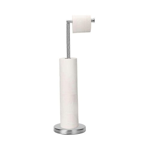 Support de papier toilette, support de papier toilette autoportant avec réserve pour 4 pièces de rechange, base robuste