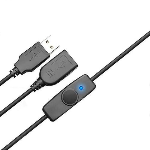 Câble d'extension USB 2.0 de cordon d'extension USB de synchronisation de données avec indicateur LED d'interrupteur ON OFF pour ordinateur portable PC