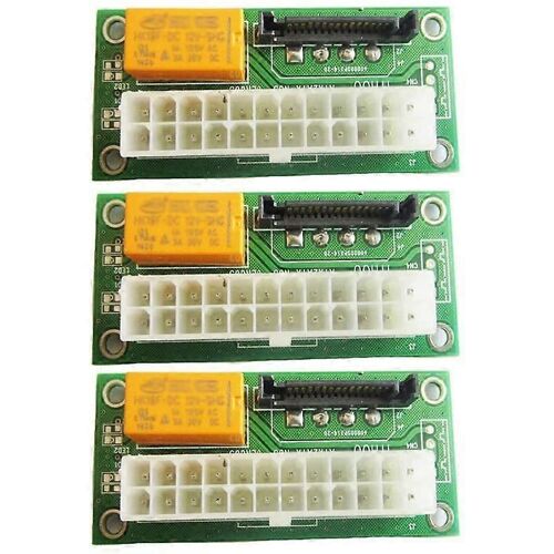 Carte d'alimentation 3X Adaptateur d'alimentation multiple double bloc d'alimentation Add2Psu avec connecteur Sata ATX 24 broches à 4 broches