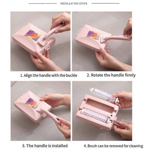 4PC Tapis Chapelure Table Brosse Manuel Ramasse-miettes Nettoyeur Portable Double Rouleau Balayeuses pour Chambre À Coucher À La Maison