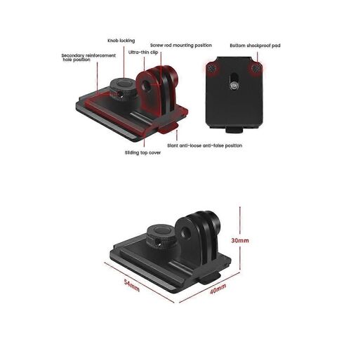 Adaptateur de base de montage fixe de casque en alliage d'aluminium de caméra d'action pour 11 10 9 8