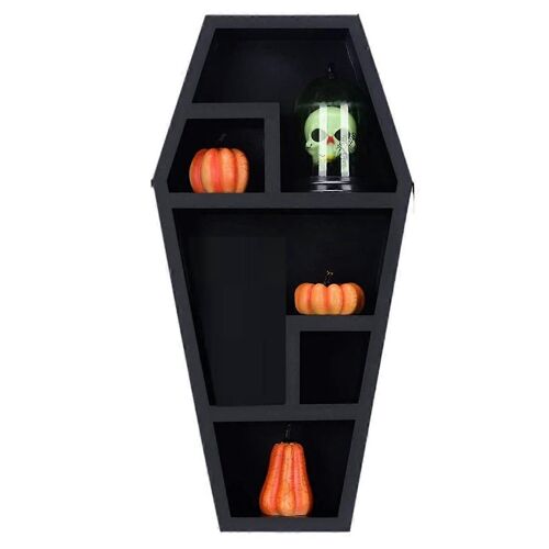 Étagère Cercueil - Étagères murales flottantes noires en PVC massif pour salle de bain de salon de chambre à coucher à la maison - Spooky