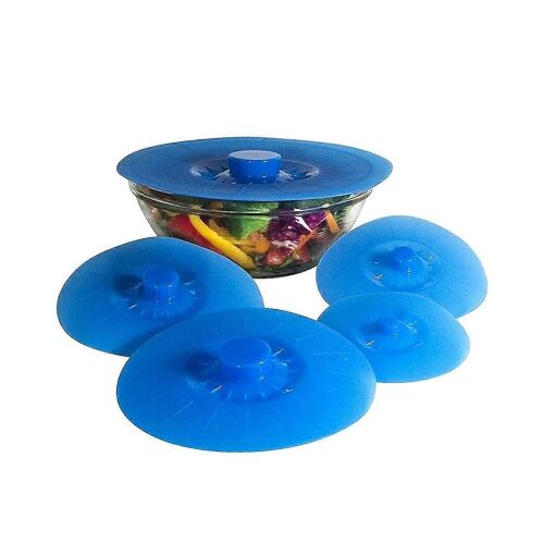 Couvercles De Bols En Silicone Couvercles D¿Étanchéité Réutilisables Pour Bols, Pots Adhérence Naturelle, Utilisation Et Stockage Faciles