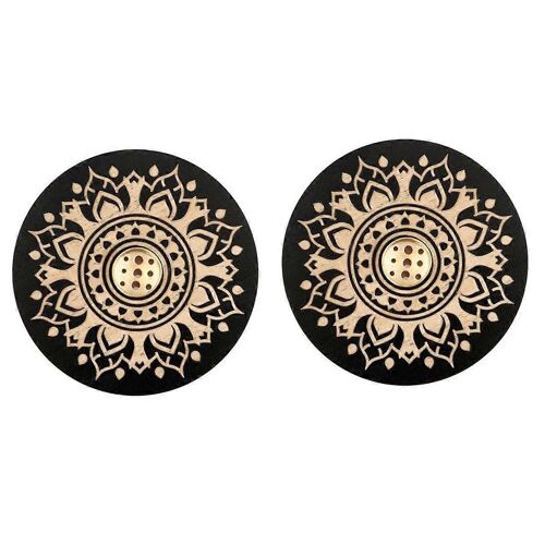 Porte-encens 2pcs pour la décoration de la maison, la méditation, le yoga, le noir, B