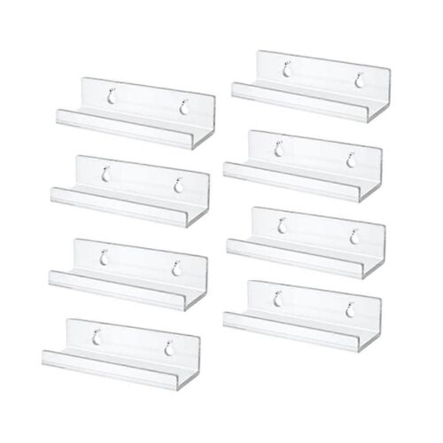 Étagère De Disque Vinyle Transparent Wall Mount 8 Pack, Affichage De Porte-Disque D'album Acrylique, Étagère De Disque Vinyle S