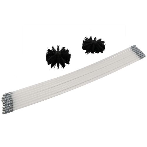 Kit de nettoyage de brosse d¿évent/conduit de sécheuse, kit de nettoyage anti-peluches, s¿étend jusqu¿à 16 pieds, paquet de 2 brosses