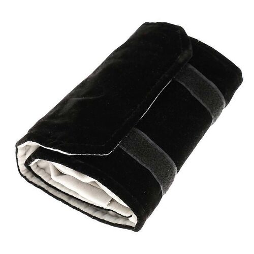 Rouleau de bijoux Sac à bijoux,en flanelle,pour bague,pour bijoux en voyage - Noir,Gris,Sm